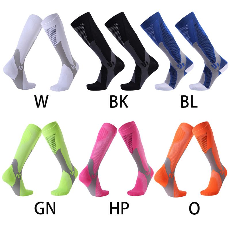 Men Leg Support Stretch Outdoor Sport Knee High Long Compression Socks Running Soccer Cycling Polyester Hosiery